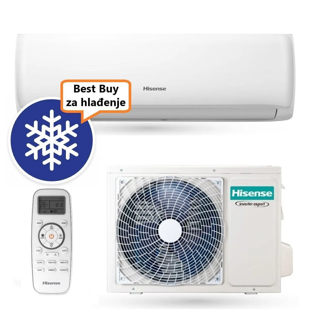 HISENSE KLIMA UREĐAJ 3,4kW CD35YR3F - Eco Smart Inverter +, za prostor do 35m2, A++ energetska klasa, R-32 - Zagreb