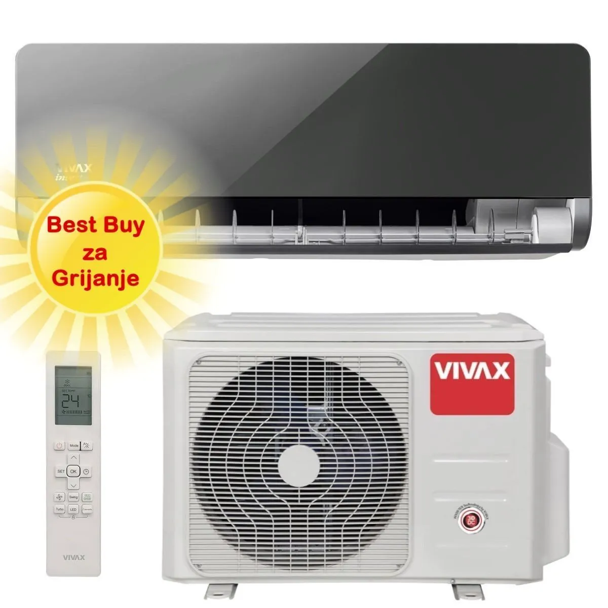 Vivax klima uređaj 5,25kW ACP-18CH50AEHI - H+ design , siva mirror, za prostor do 50m2, A++ energetska klasa - Zagreb