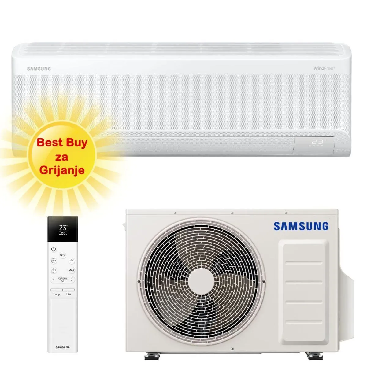 SAMSUNG KLIMA UREĐAJ 2,0kW - AR70F07C1AWN, za prostor do 20m2, A+++ energetska klasa - Zagreb