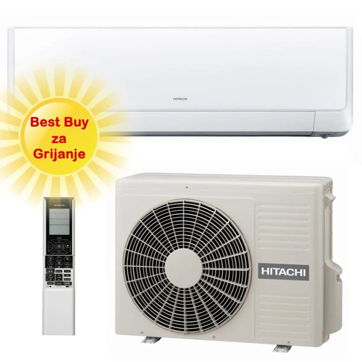 HITACHI KLIMA UREĐAJ 2,5 kW - RAK-25RXE/RAC-25WXE -TAKAI, za prostor do 25m2, A+++ energetska klasa, R-32 - Zagreb