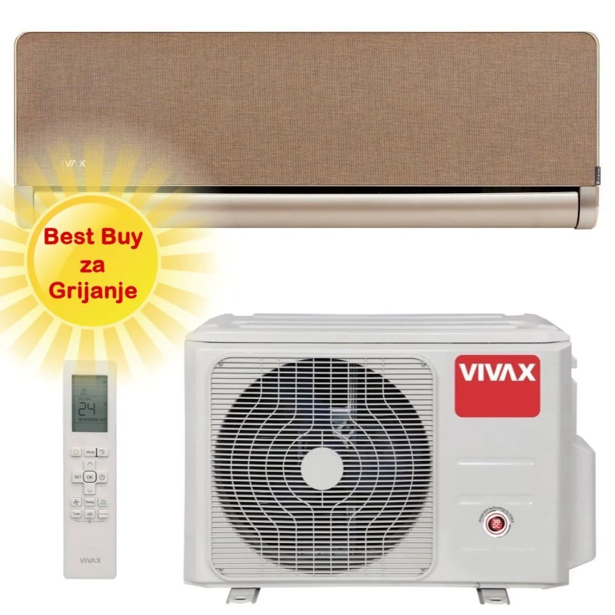 Vivax klima uređaj 5,25 kW ACP-18CH50AEHI - H+ design, zlatna, za prostor do 50m2, A++ energetska klasa - Zagreb