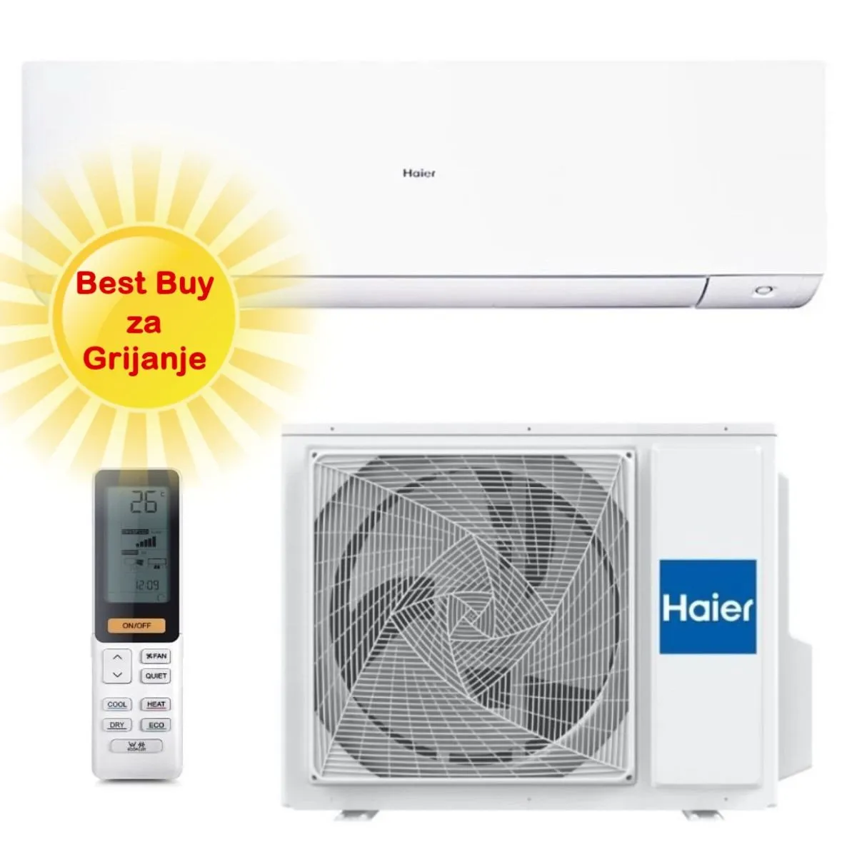 HAIER KLIMA UREĐAJ 2,8kW AS25XCAHRA/1U25S2SM1FA - Expert, za prostor do 30m2, A+++ energetska klasa - Zagreb