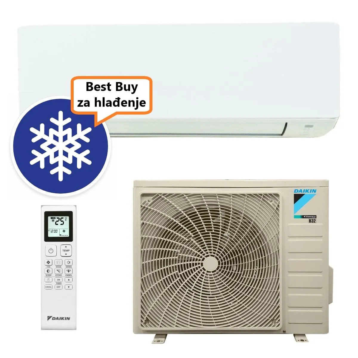 DAIKIN KLIMA UREĐAJ 3,5 kW - FTXC35E/RXC35E - Sensira, za prostor do 35m2, A++ energetska klasa, R-32 - Zagreb