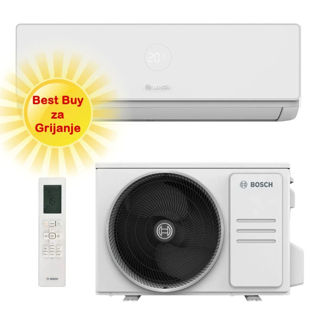 BOSCH KLIMA UREĐAJ 3,5kW CL4000-Set 35 WE, za prostor do 35m2, A++ energetska klasa, R32 - Zagreb