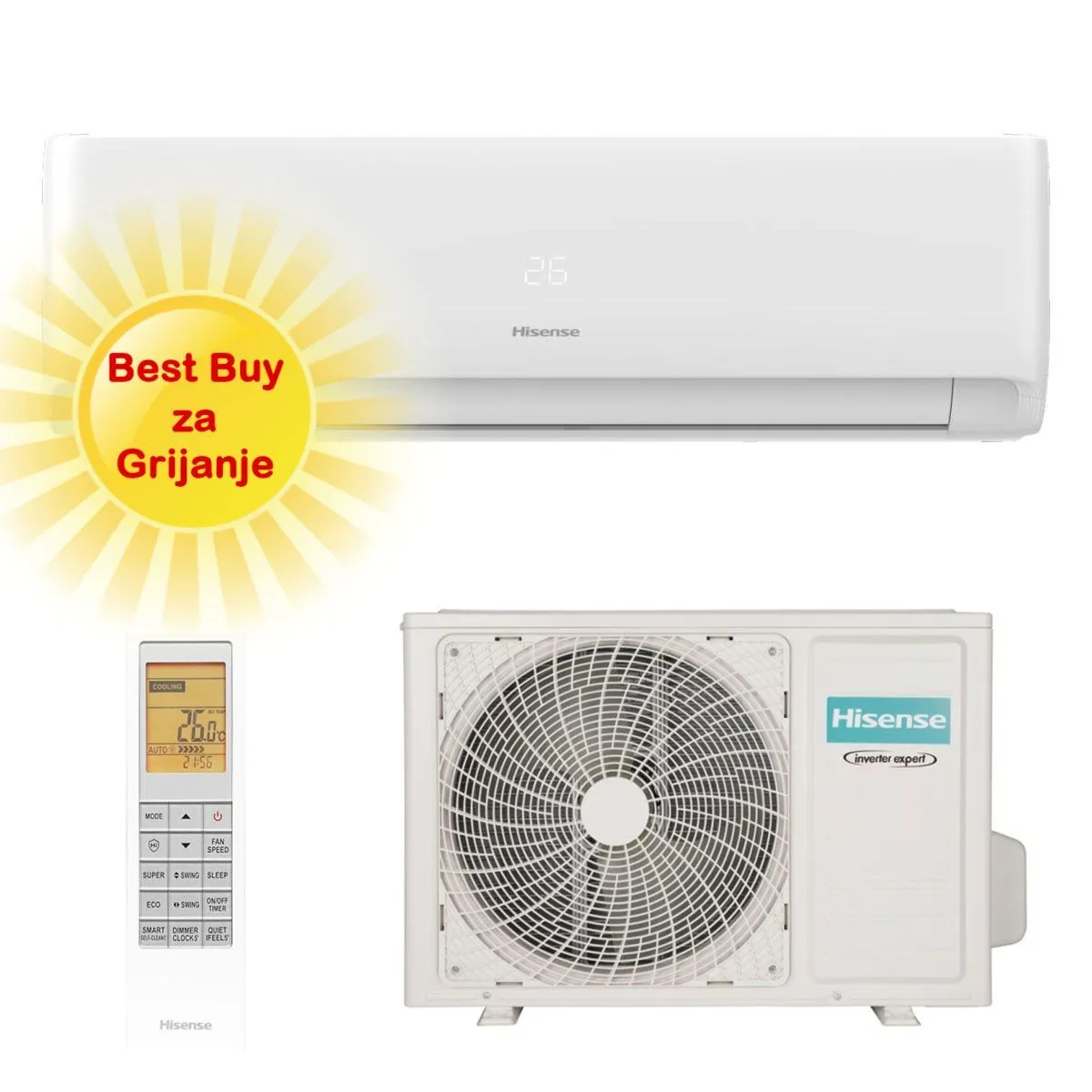 HISENSE KLIMA UREĐAJ 3,5kW KF35XR0E- EXPERT COMFORT Inverter +, za prostor do 35m2, A+++ energetska klasa, R-32 - Zagreb