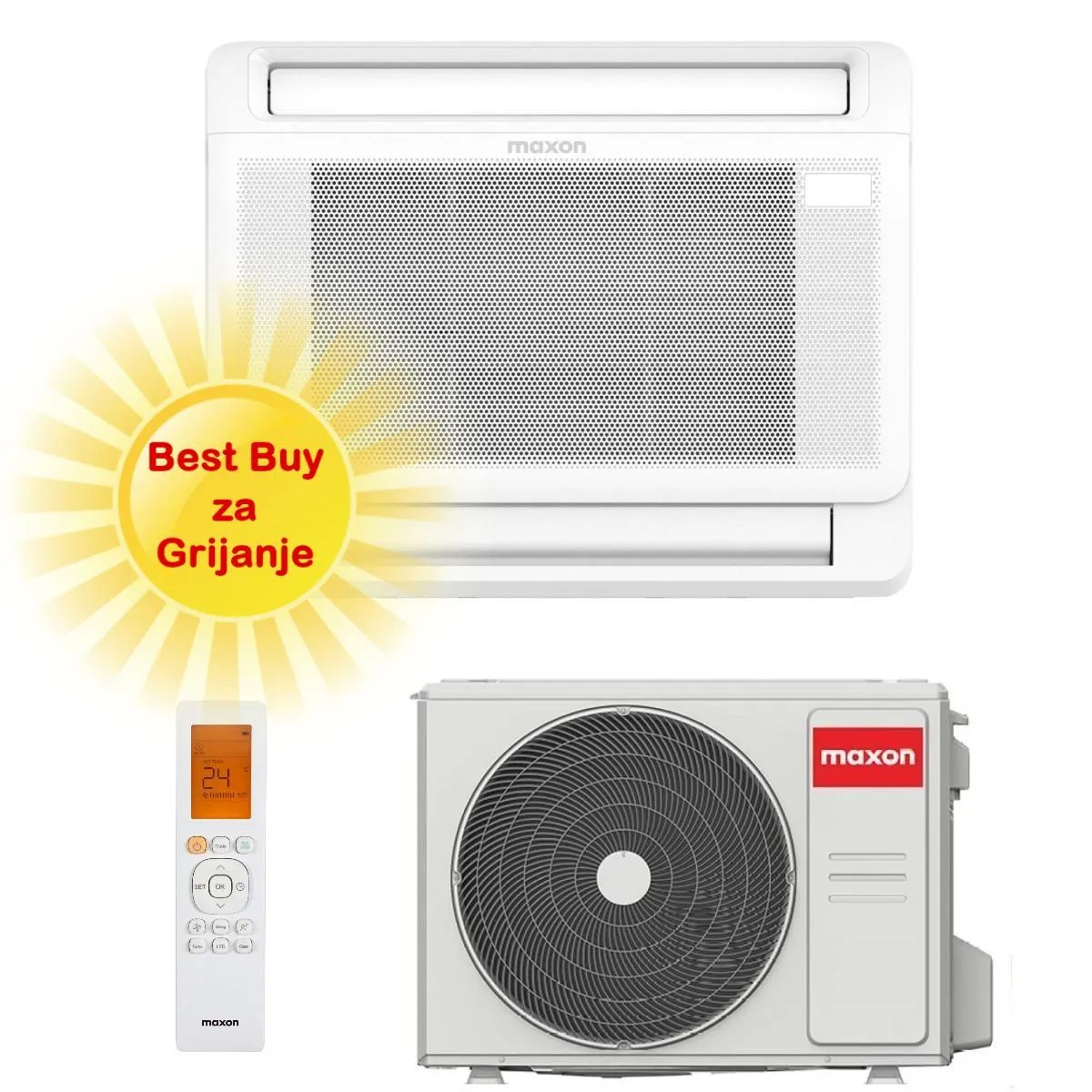 Maxon klima uređaj 3,52kW MXI-12HFL013i/MXO-1U12HCO013i - za prostor do 30m2, A++ energetska klasa - Zagreb