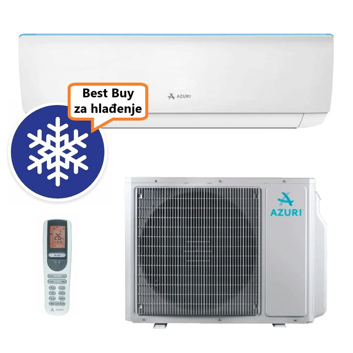 AZURI KLIMA UREĐAJ 6,16kW AZI-WE70VE - Nora Inverter, za prostor do 60m2, A++ energetska klasa, Wi-Fi, R-32 - Zagreb