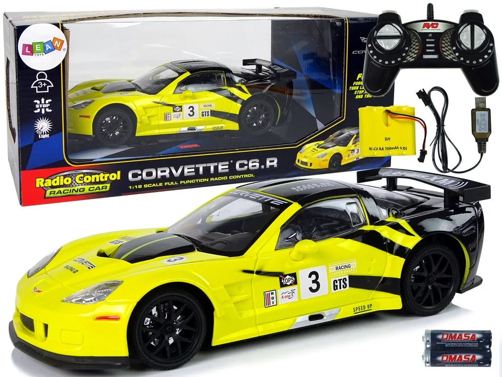 Auto na daljinsko upravljanje 1:18 Corvette C6.R - žuti - Mursko Središće
