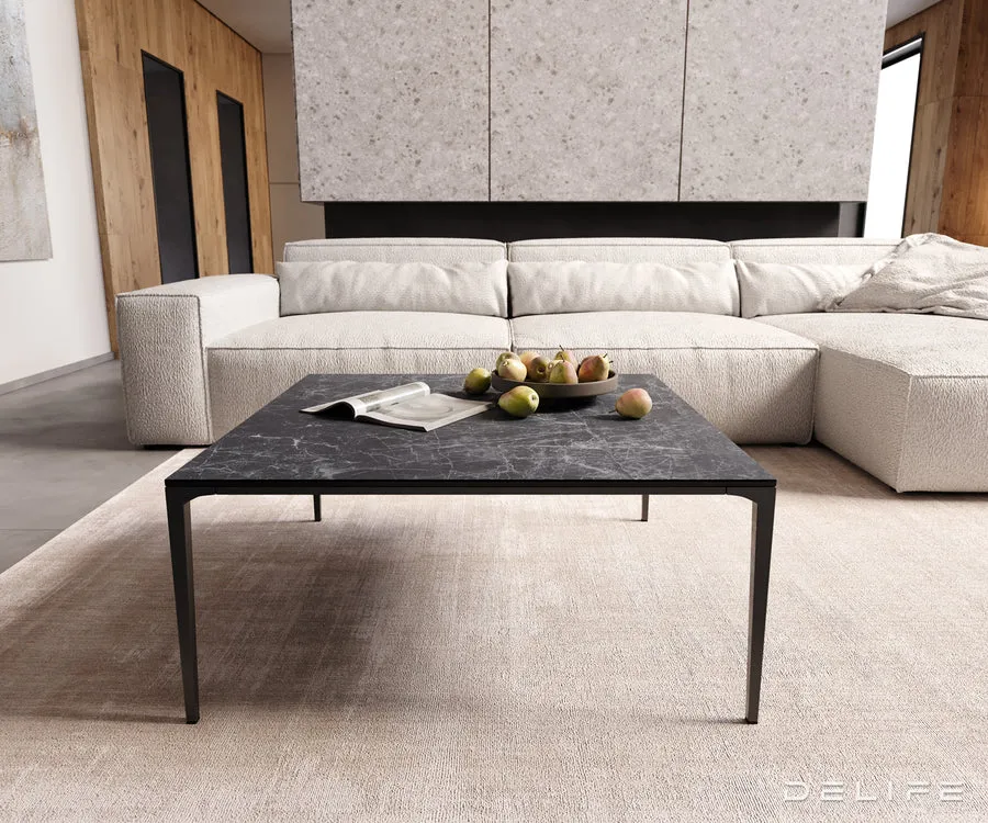 klub stolić levente 85x85cm, materijal: keramika laminam nero greco - slika 2