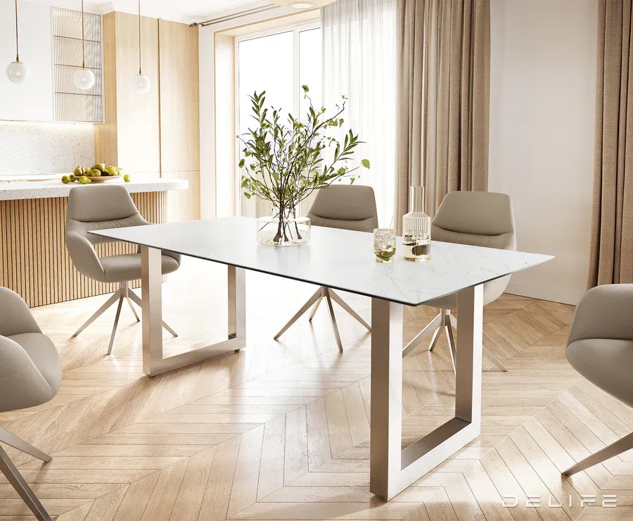 Blagovaonski stol Edge 200x100,Materijal:Keramika Laminam Statuarietto - Čakovec