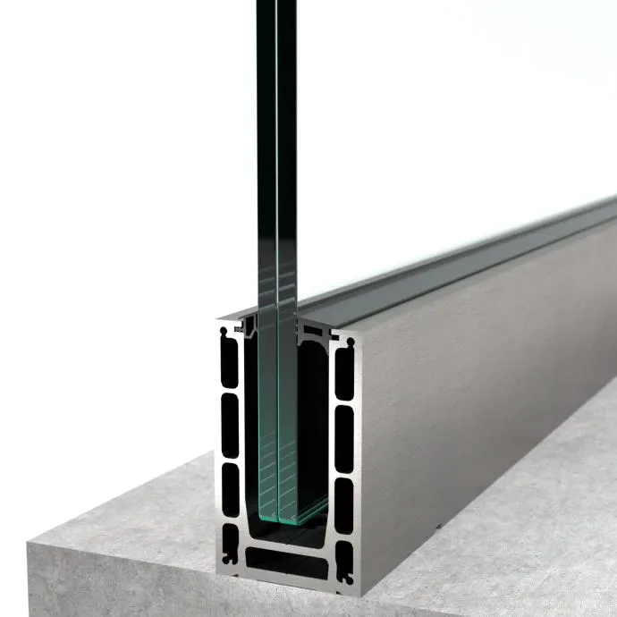 Kontinuirana aluminijska vodilica za staklene ograde BV 9900
