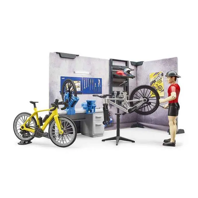 bruder set servis i trgovina bicikla sa figuricom i 2 bicikla - slika 3