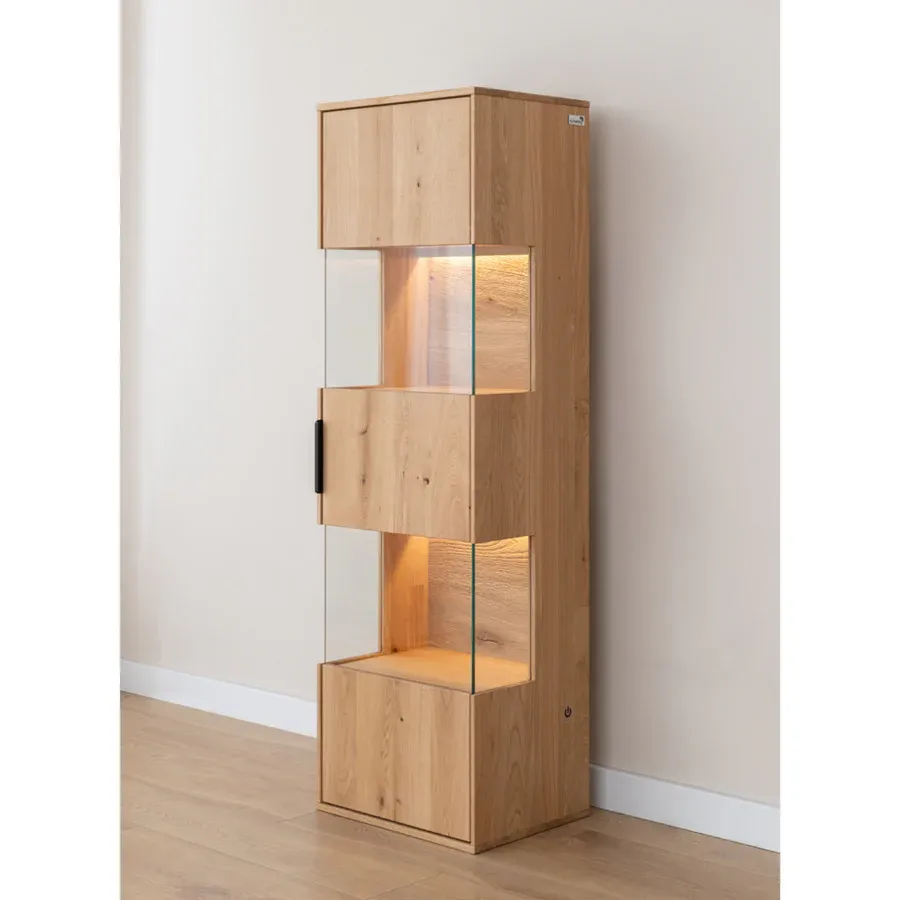 viseća vitrina tirano 33x142 cm, materijal: masivno drvo hrast - slika 4