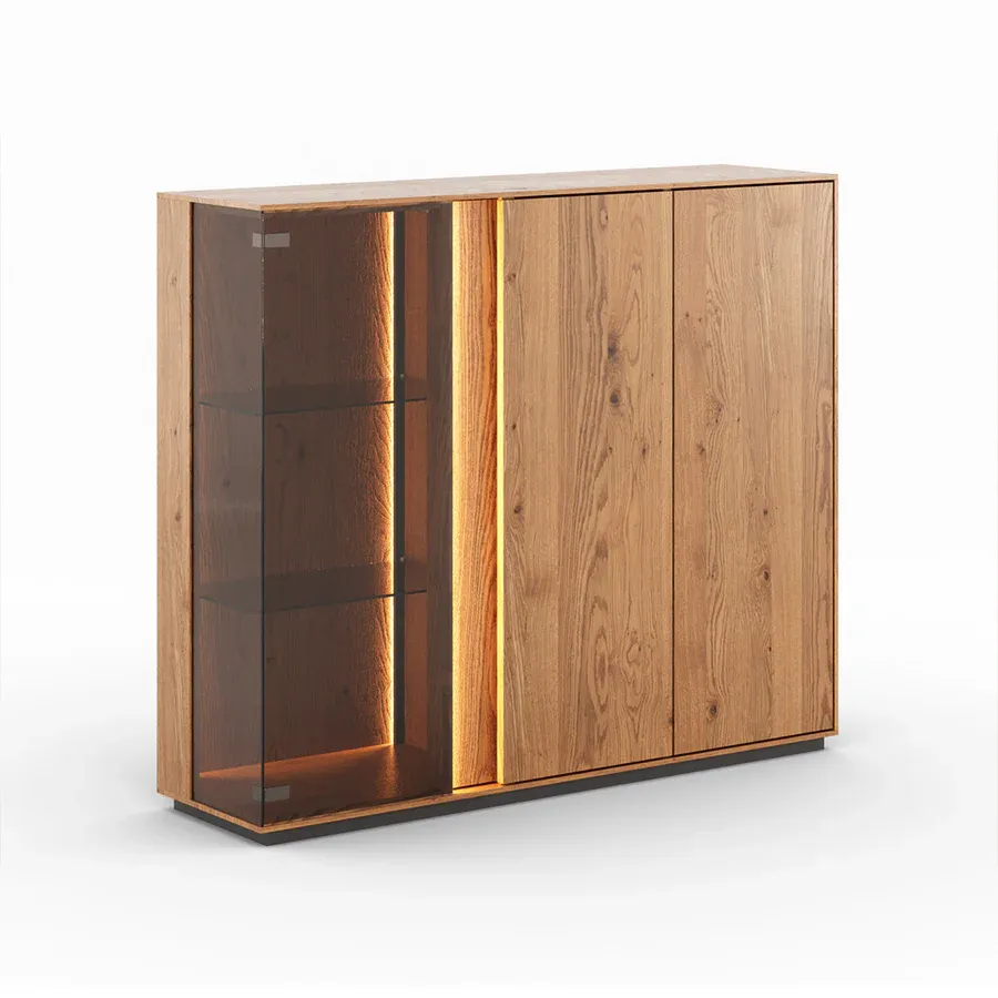 Vitrina Collodi 135x115cm, Materijal: Masivno Drvo Hrast - Čakovec