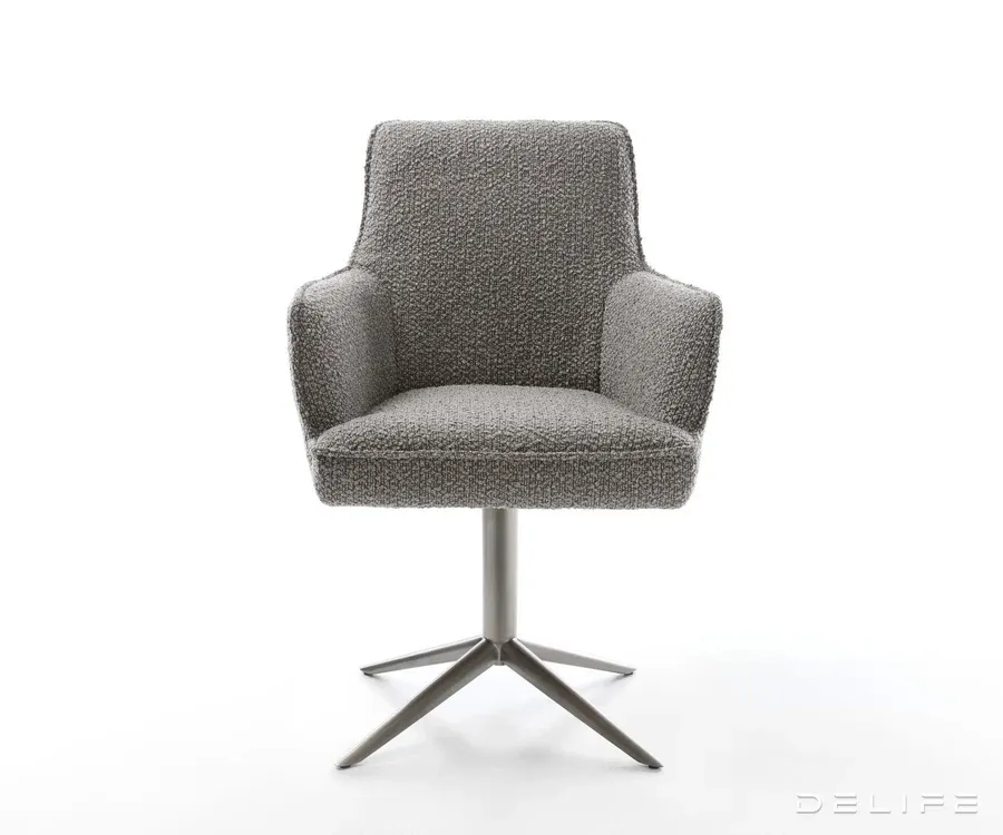 blagovaonska stolica heira s rukonaslonom, materijal: boucle - slika 2