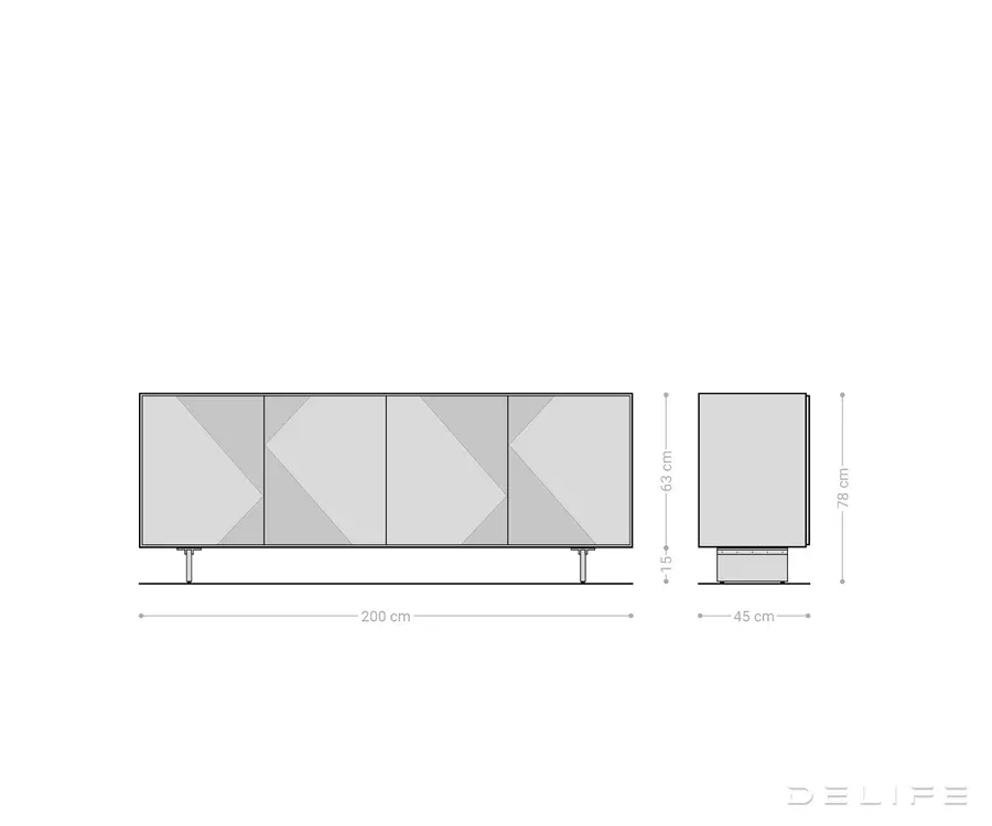 komoda tereos 200x45cm, materijal: jasen - slika 7