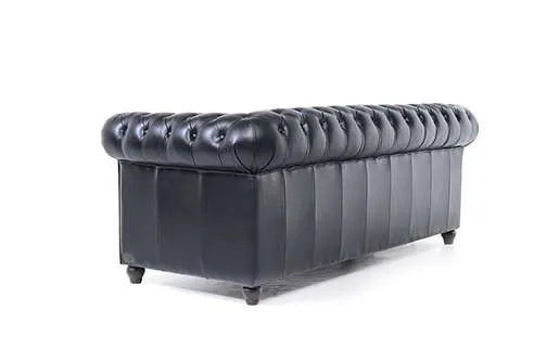 chesterfield trosjed original leather | 3-sjedišta | black - slika 2