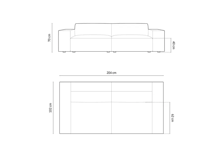 jodie sofa 204x99cm, materijal: baršun - slika 6