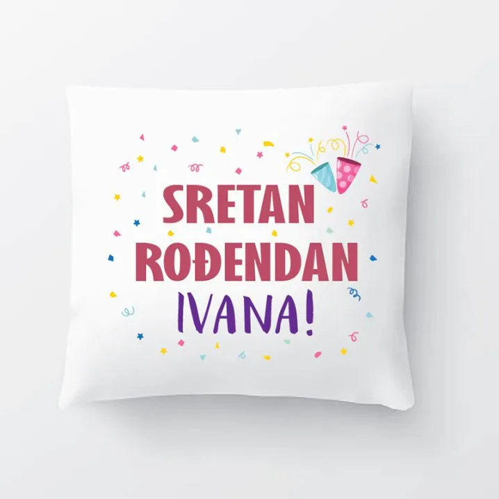 jastučić sretan rođendan - slika 2