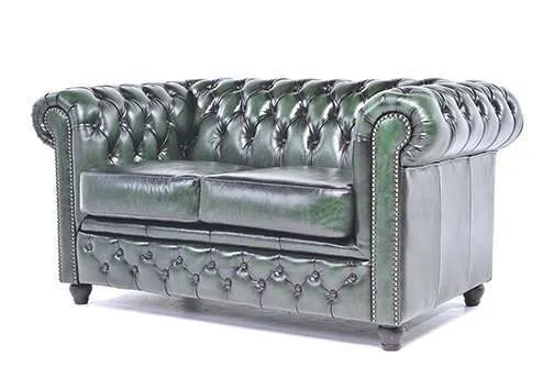 chesterfield dvosjed original leather | 2-sjedišta | wash off green - slika 3