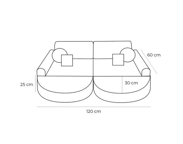 modularna sofa - mjesečevo siva - slika 2