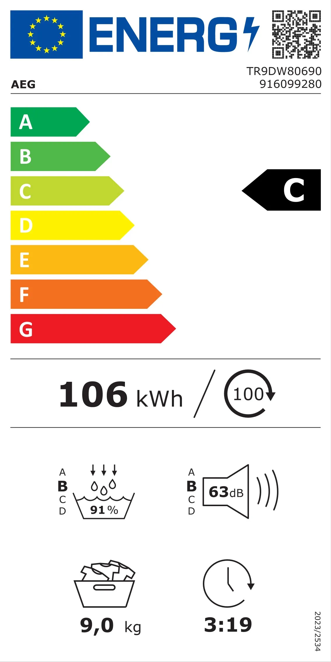 aeg sušilica s toplinskom pumpom tr9dw80690 916 099 280 - slika 1
