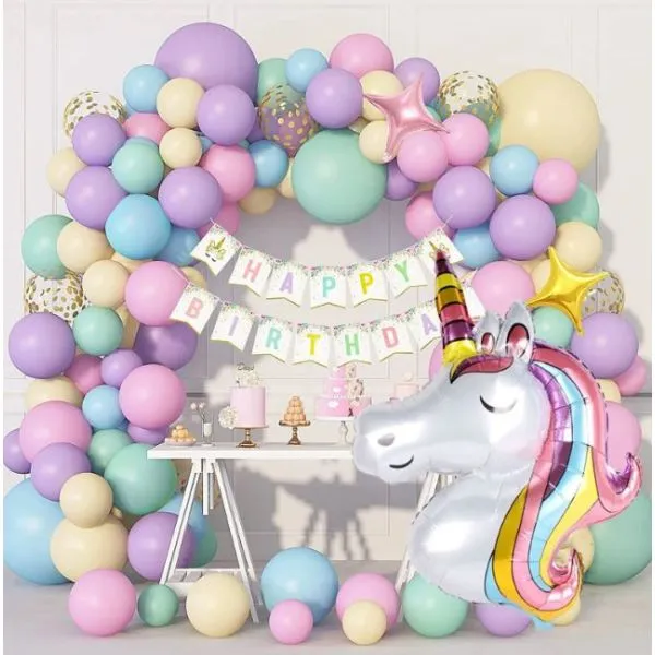 luk od balona - rainbow unicorn (129 balona u setu) - slika 9