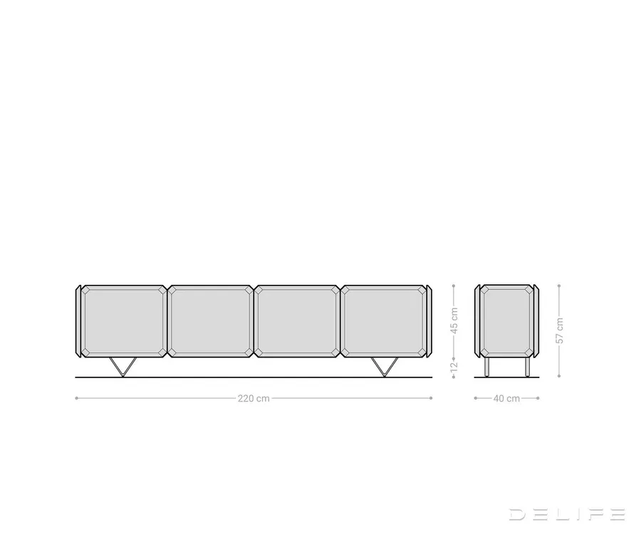 komoda kiano 220x40cm, materijal: bagrem - slika 6