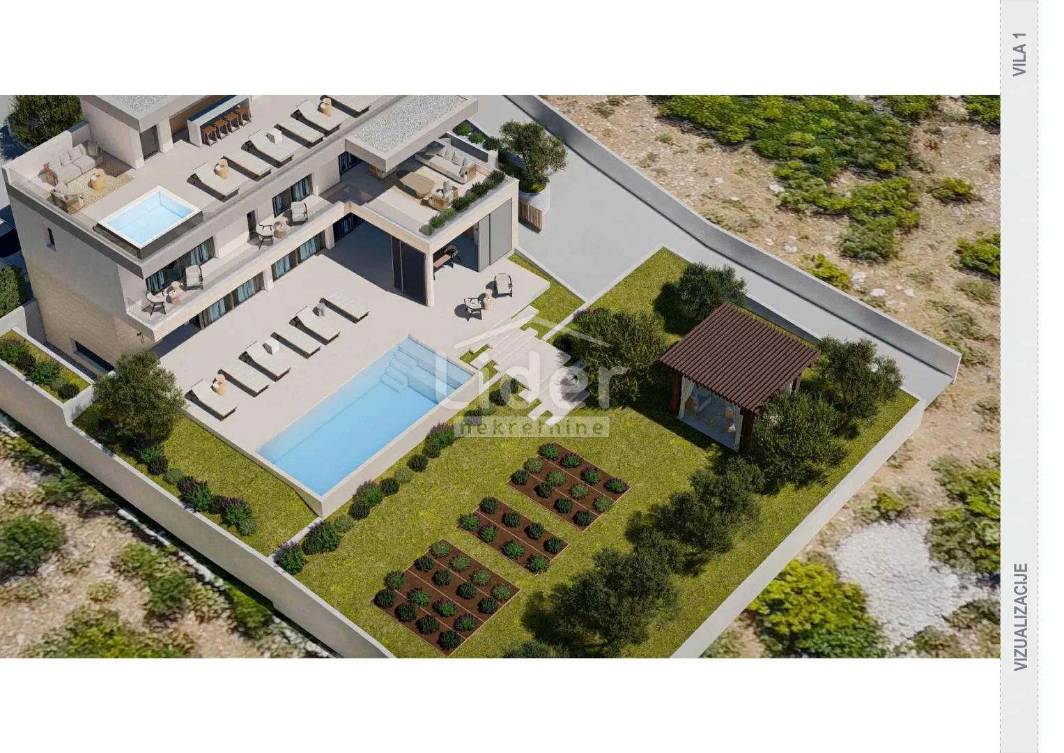 pag, kolan, luksuzna vila s bazenom i pogledom na more - slika 7