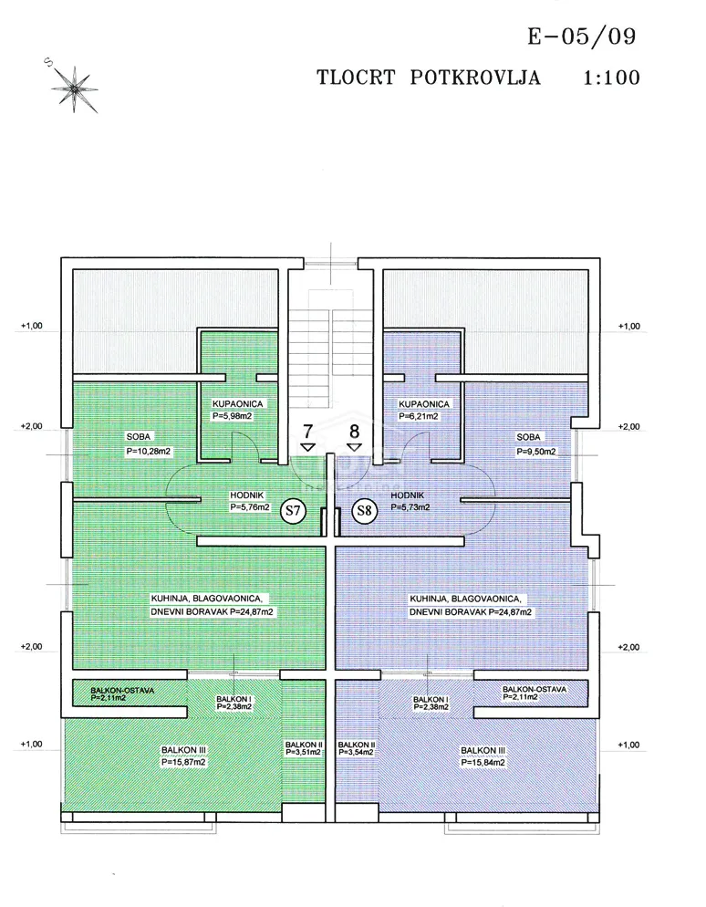 novalja-gaj, 70m od mora, penthouse, 2 stana - slika 11