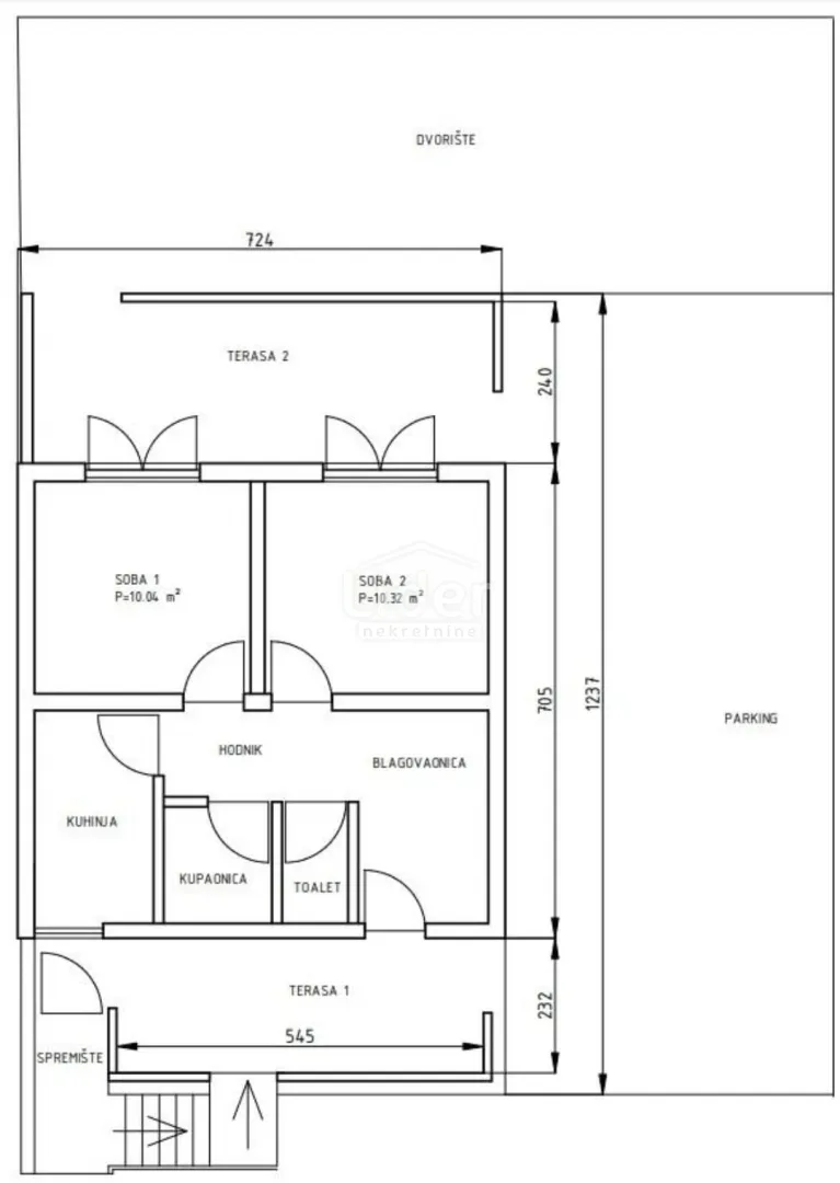 dvojna kuća u pagu, 100m2- dva apartmana, 300m od mora - slika 23