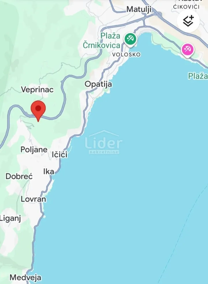 veprinac ,opatija-građevinsko zemljište s pogledom na more 1077m2 - slika 3