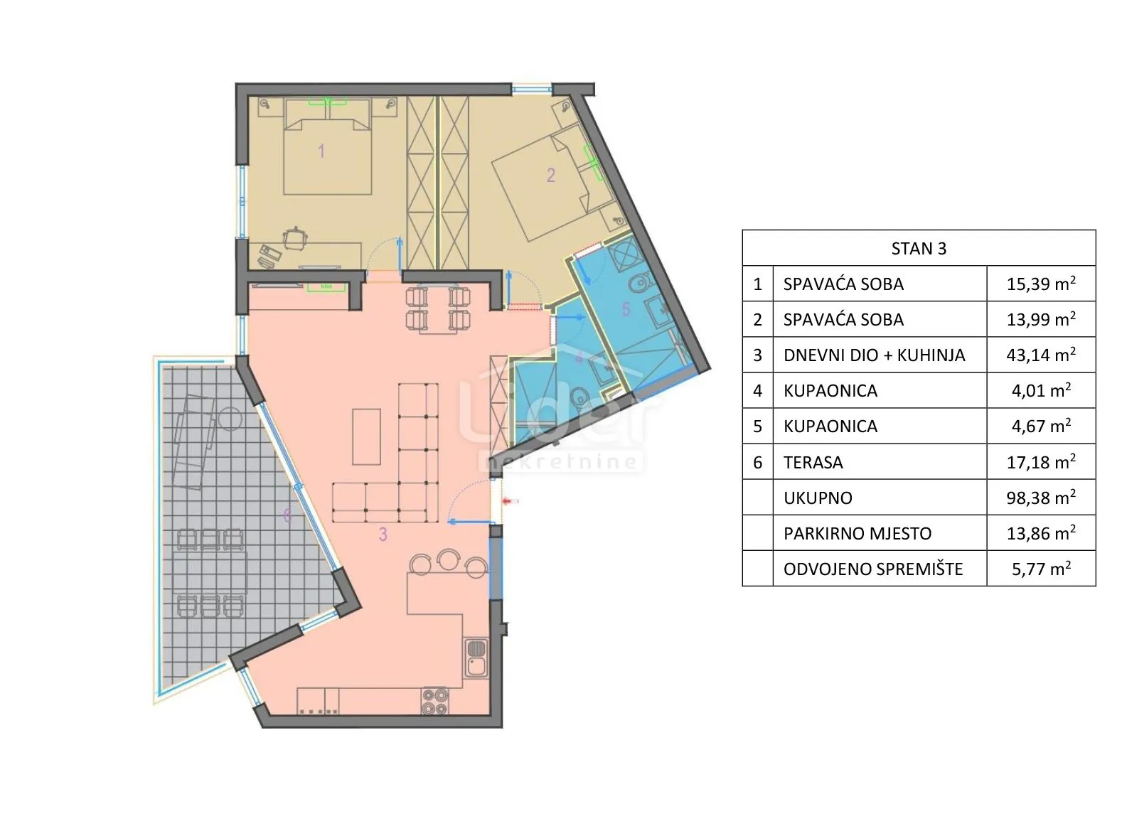 pag, mandre, apartman 2s+db - slika 18