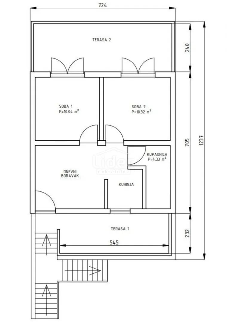 dvojna kuća u pagu, 100m2- dva apartmana, 300m od mora - slika 24