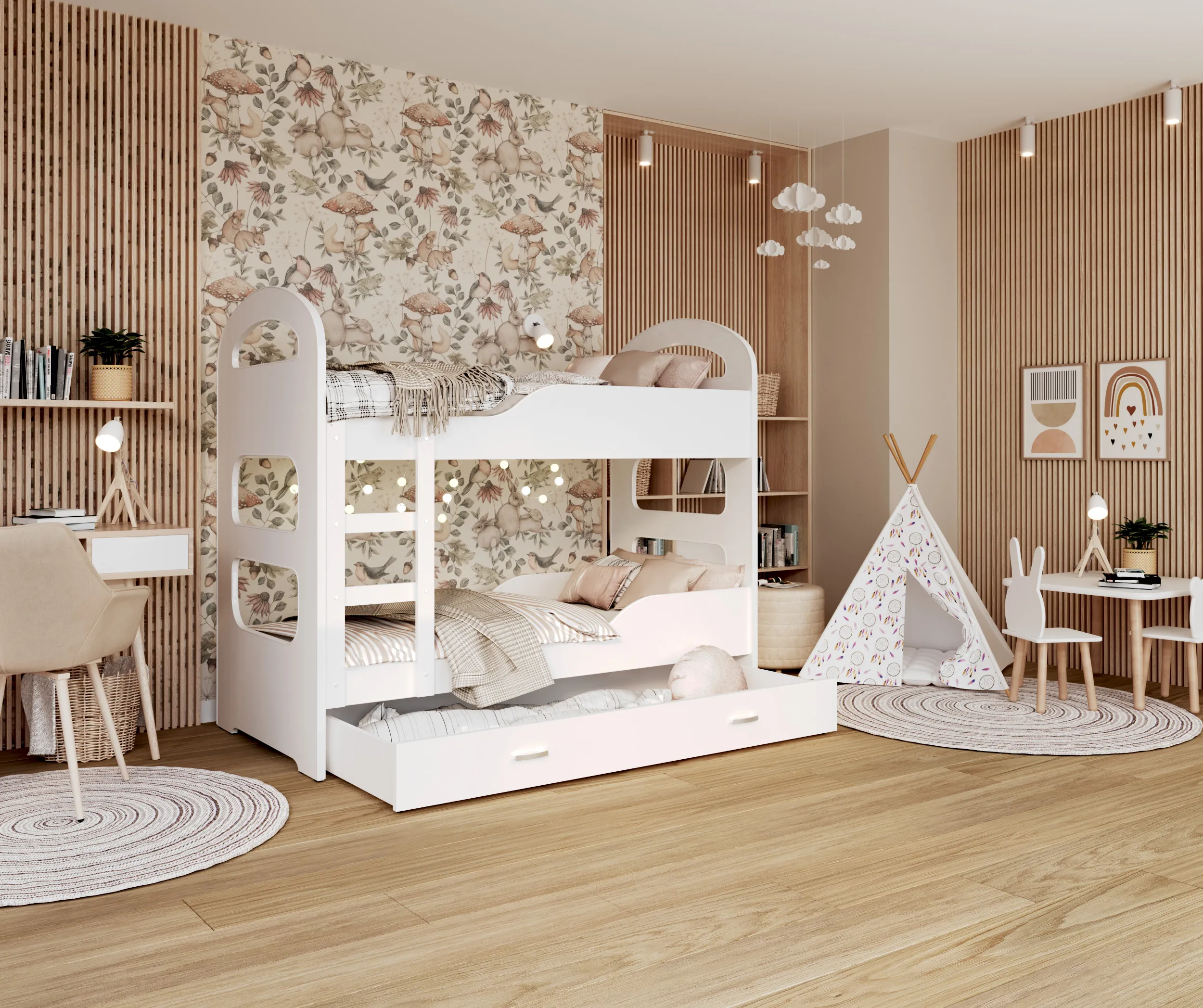 krevet na kat za djecu 190×80 dominik – praktične dječje sobe - slika 3