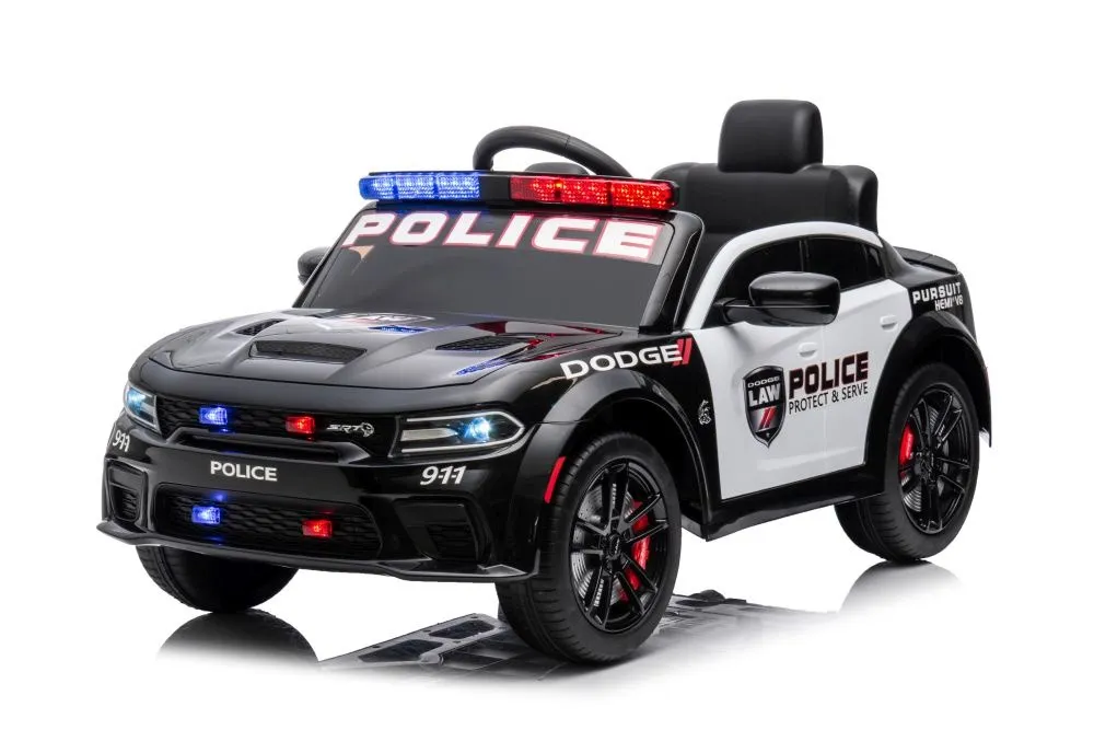 licencirani policijski auto na akumulator dodge charger - crni - slika 8
