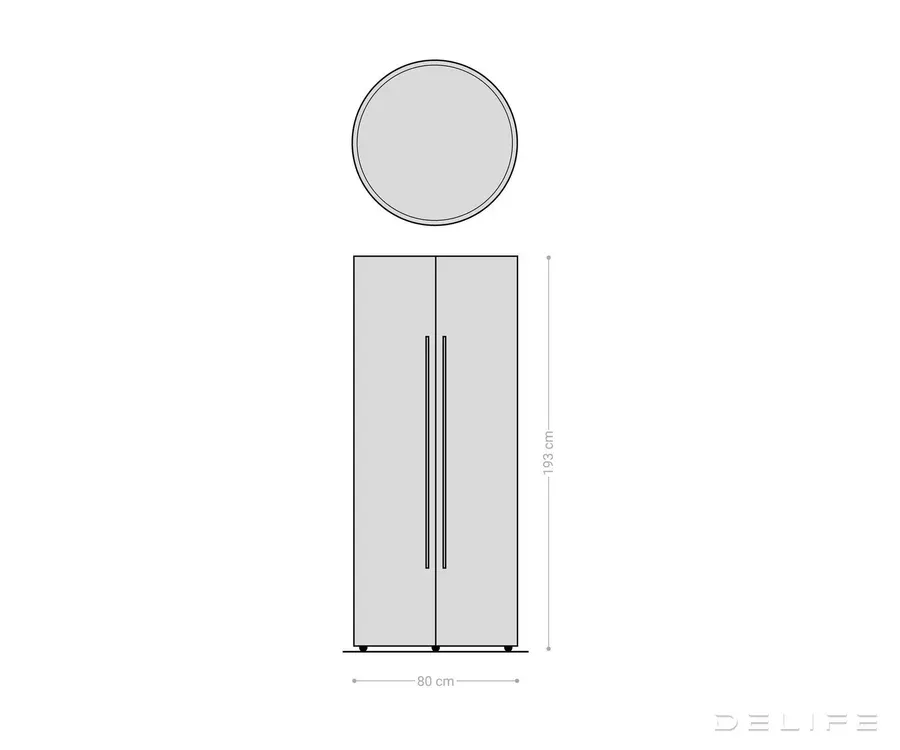 vitrina tulsa 80x190cm, materijal: bagrem - slika 8