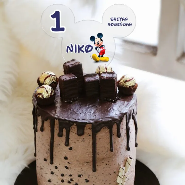 personalizirani toper za rođendansku tortu mickey mouse - slika 2