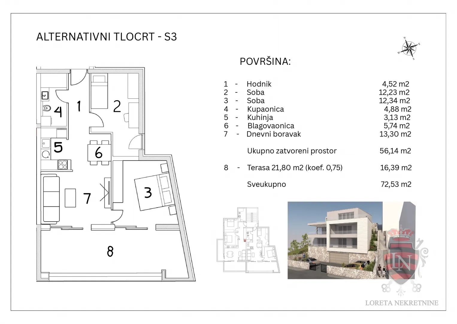 novogradnja nuncijata s3, 78 m2 - slika 41