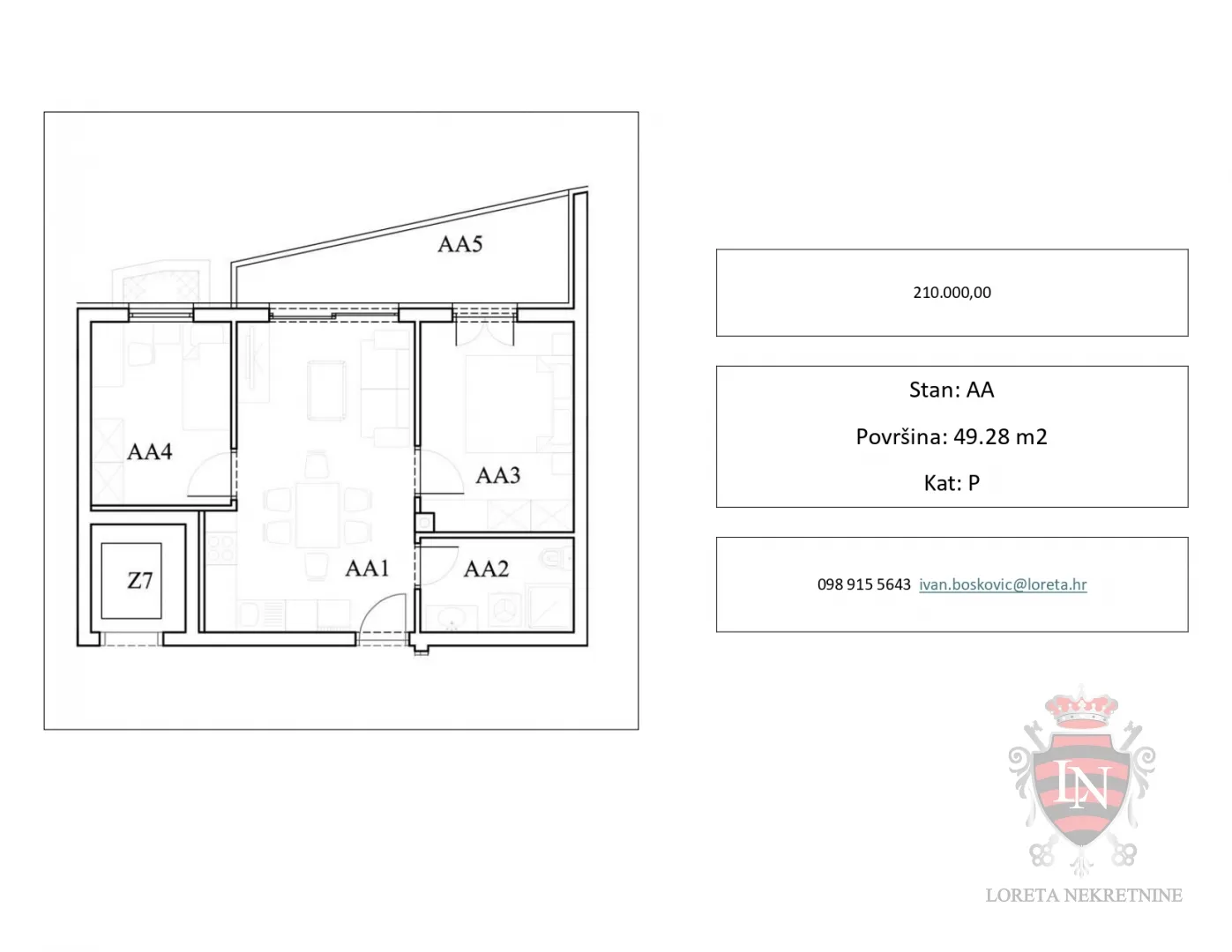 apartman aa, sjajna lokacija, novogradnja, štinjan, 49,28 m2 - slika 33