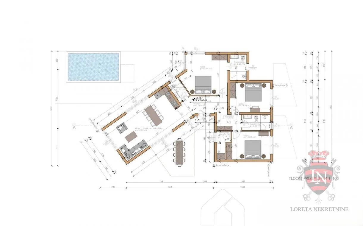 kuća s bazenom 144 m2, barban - slika 31