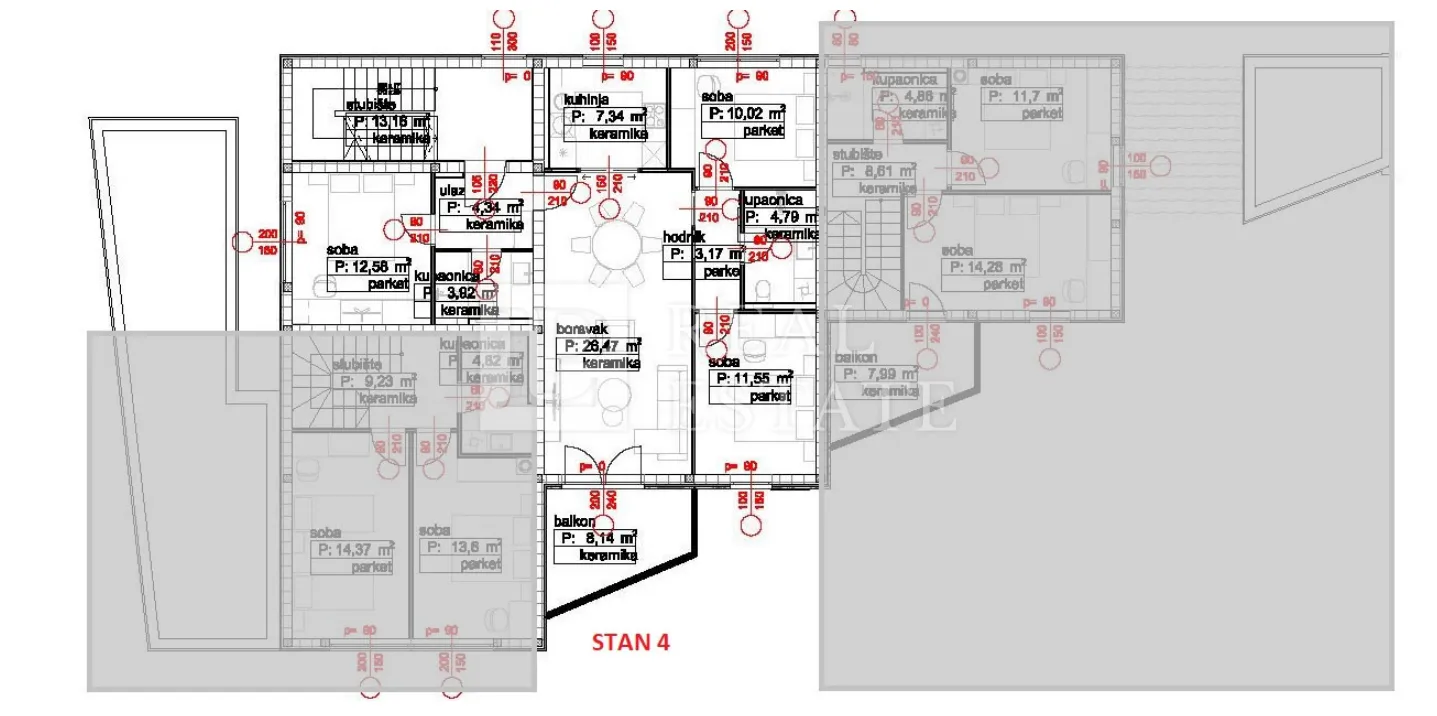 povile - stan u novogradnji, 3s+db, 2 kupaonice, 250 metara od mora - slika 13