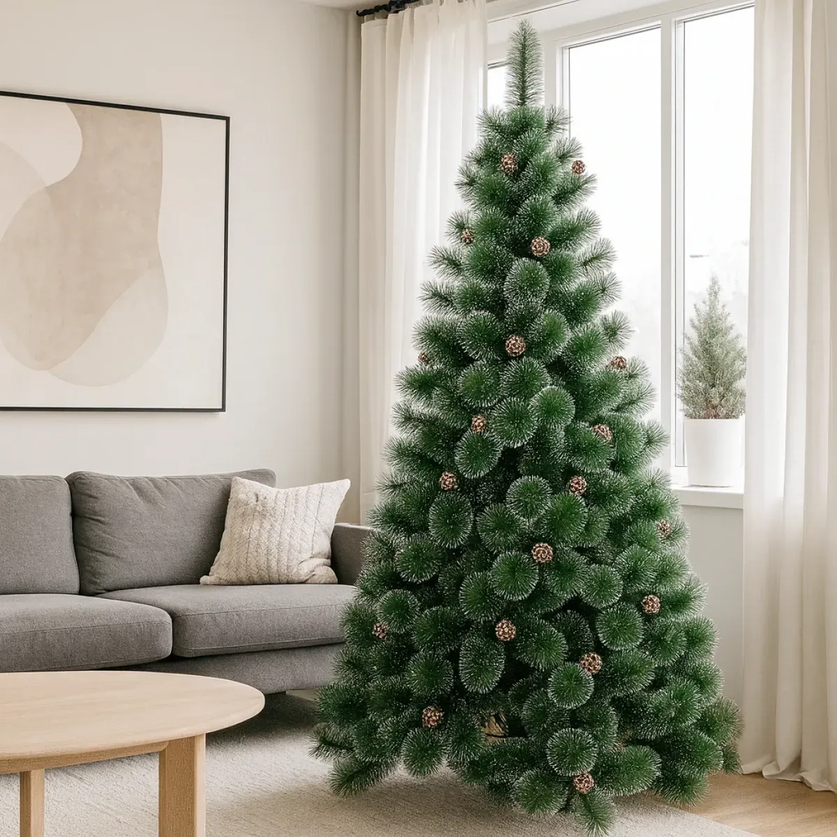 grand nordic - premium božićno drvce sa češerima 180cm - slika 2