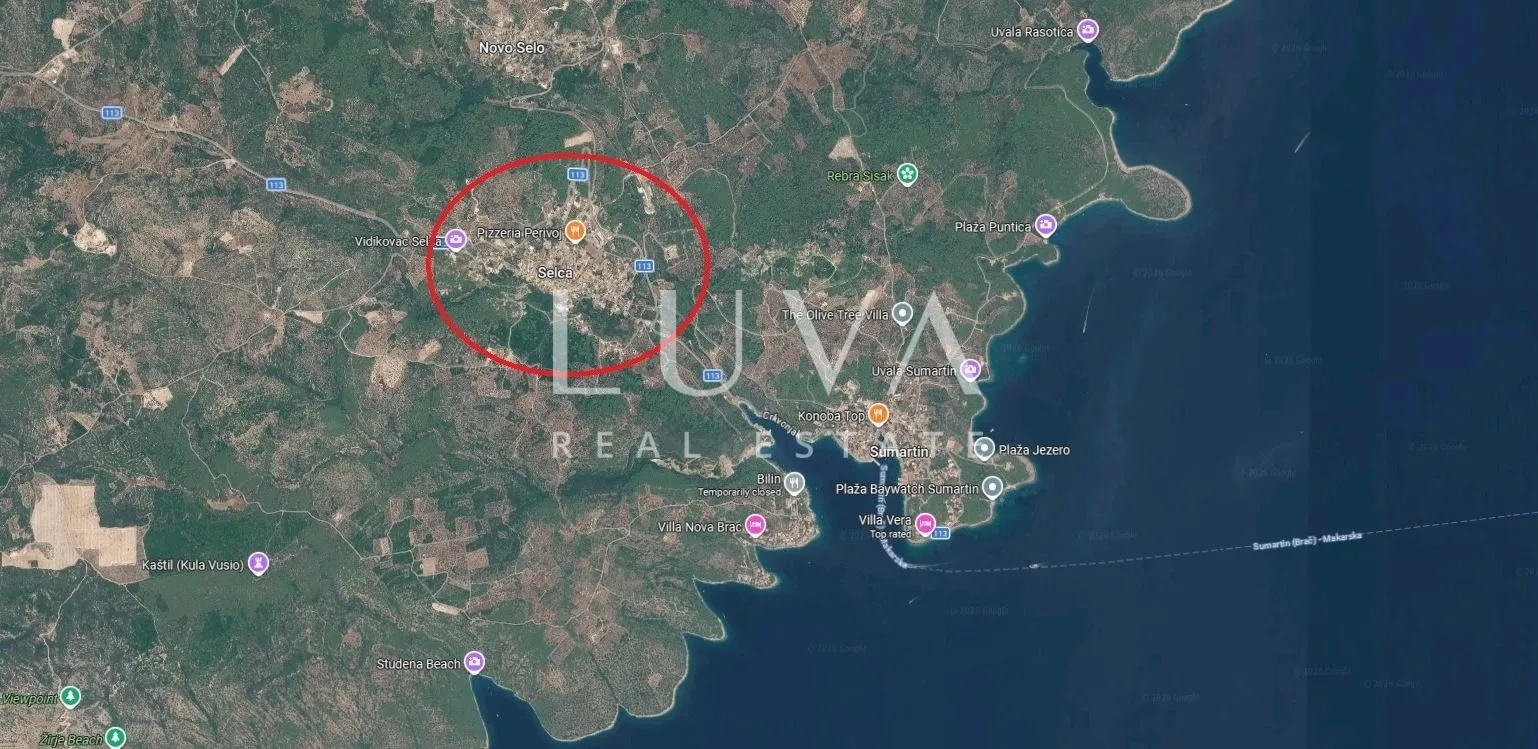 brač, selca, atraktivno građevinsko zemljište 1381 m2 na prodaju - slika 4
