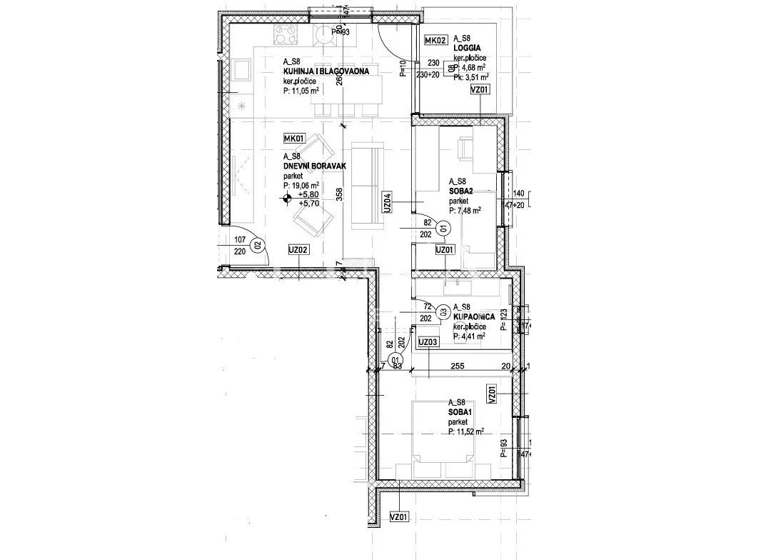 trogir, slatine, stan s5 62m2 u novogradnji s pogledom na more na prodaju - slika 9