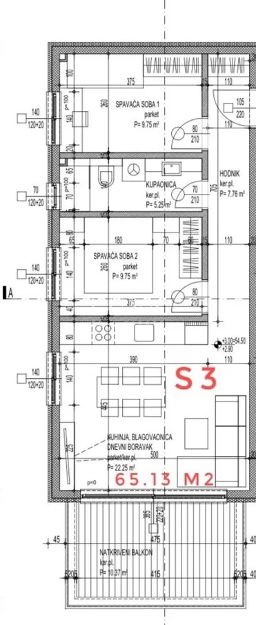 čiovo, novogradnja s pogledom na more, stan gz/s3 nkp 62 m2 - slika 7