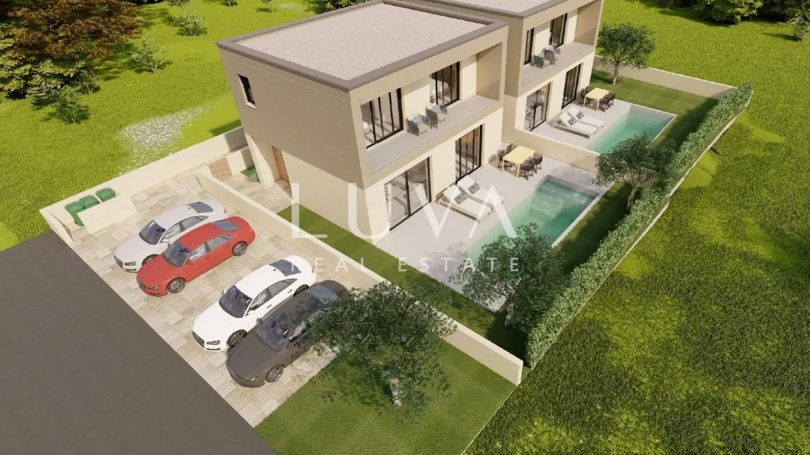Istra, Poreč, moderna kuća u izgradnji s pogledom na more , 100 m2 - Žbandaj, Poreč
