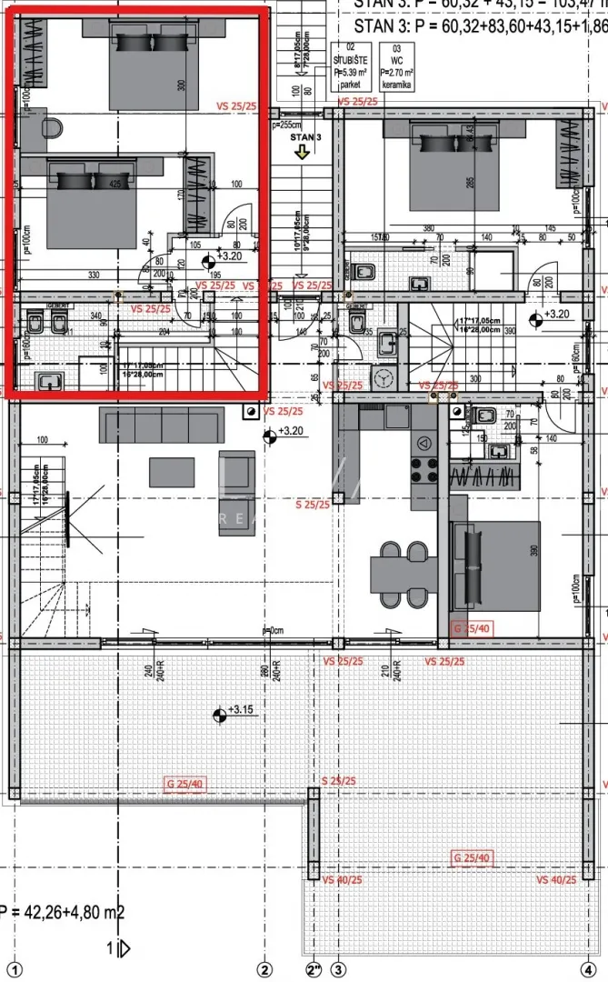 opatija, matulji, stan 138 m2 s pogledom na more, prodaja - slika 6