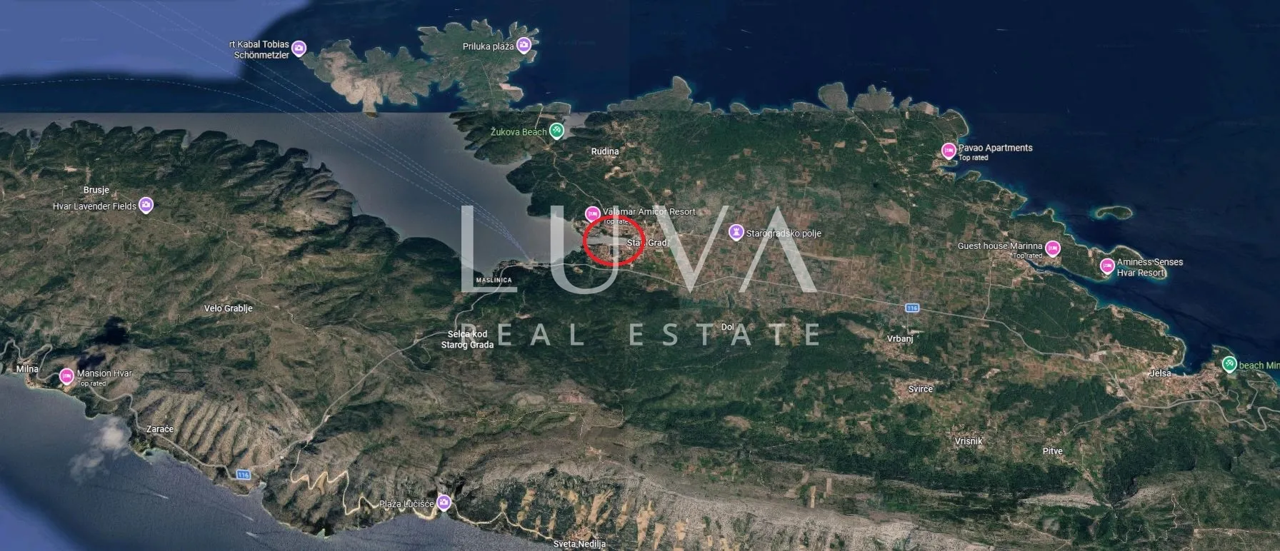 hvar, stari grad, stambeno građ. zemljište uz more na prodaju - slika 3