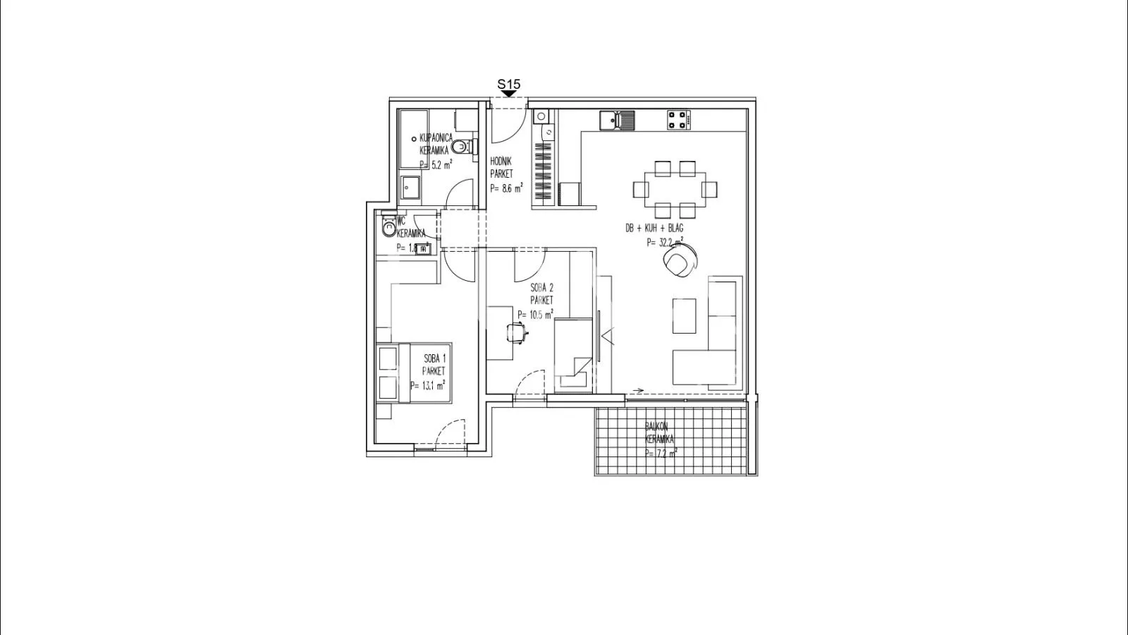 brezovica, novogradnja, 3s stan nkp 75 m2 na prodaju, s15 - slika 4